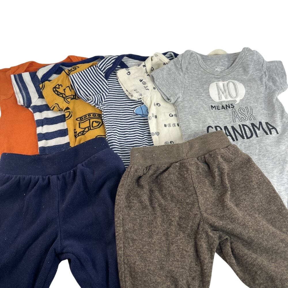 Gerber Baby Boy Clothes Lot Newborn 0 3M Bodysuits Pants Outfit Bundle